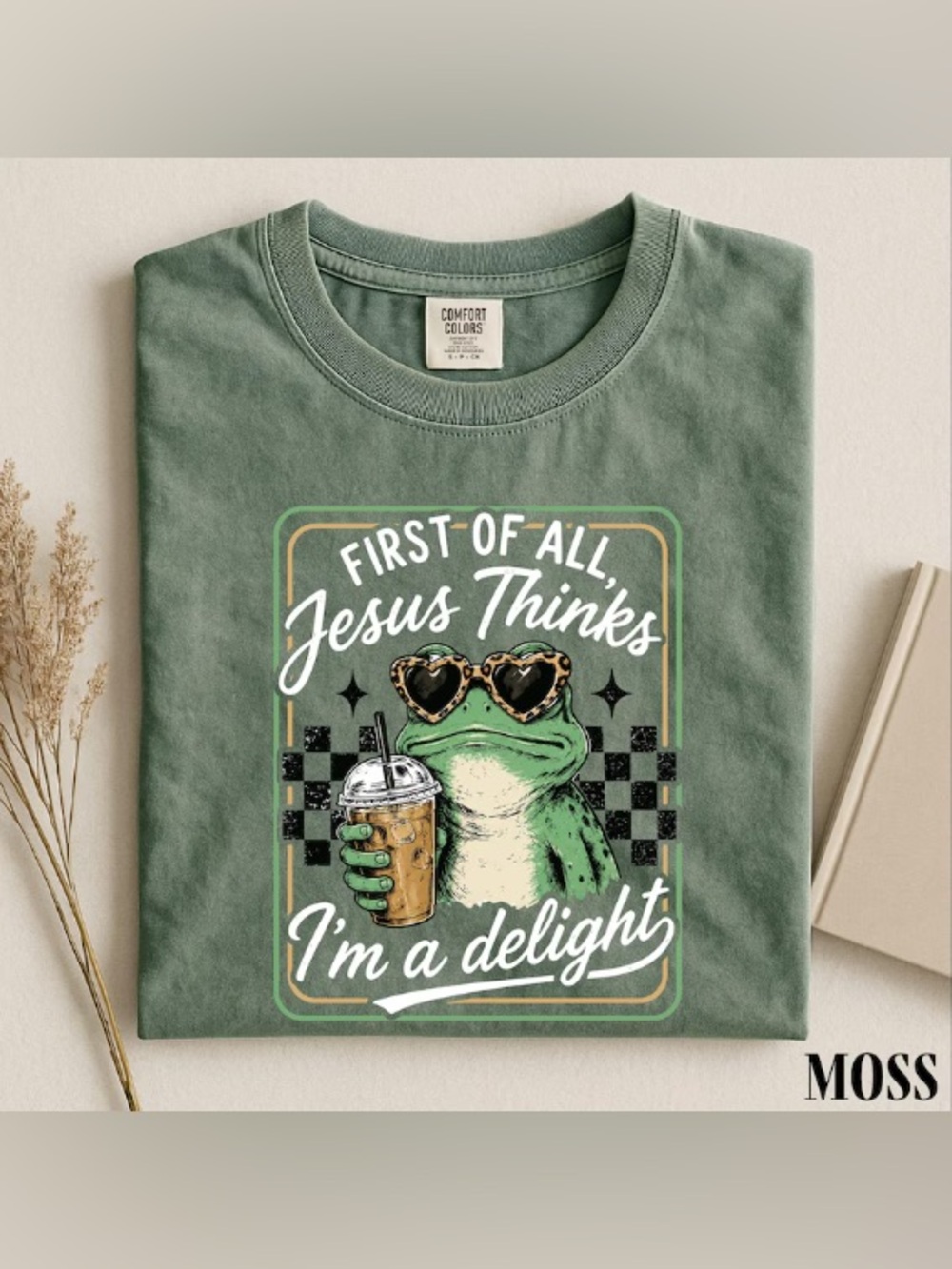 First Of All Jesus Thinks I’m A Delight Shirt, Funny Christian Frog Graphic Tee